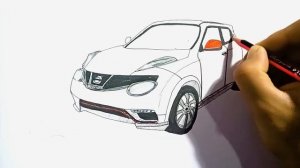 Drawing Nissan Juke Nismo Back and Front