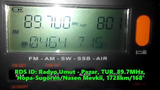 19.06.2021 05:00UTC, [Es], Radyo Umut, Турция, 89.7МГц, 1728км