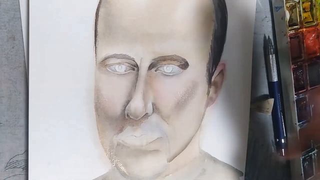 Процесс рисования лица мужчины смотреть онлайн