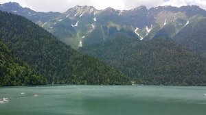 Panorama view of Lake Ritsa in Abkhazia