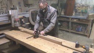 Стол из дубовых слэбов