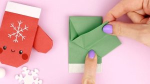Оригами Варежки для подарков | DIY Новый год | Origami Christmas mittens