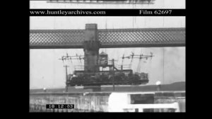 Widnes to Runcorn Transporter Bridge in the 1930's.  Archive film 62697