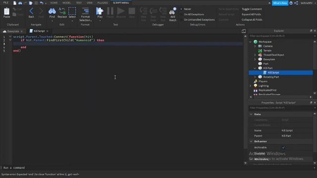 How to make a Kill part (Roblox Studio) 2021 смотреть онлайн