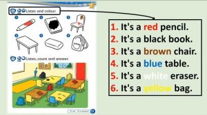 Kid's Box Starter - Unit 3 - My Colours - 6 - Listen and colour.