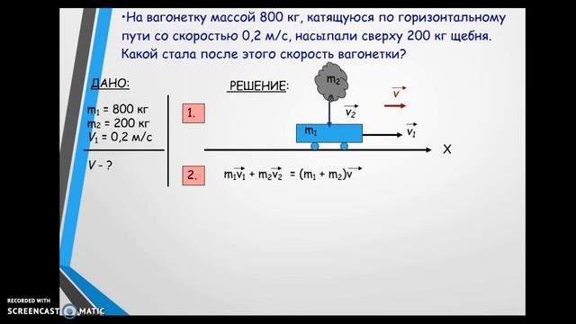 Закон сохранения импульса - решение задач смотреть онлайн
