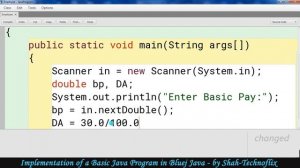 2. Basic Java Program to Calculate Net Salary || Bluej Java || Hindi