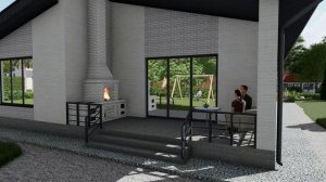 Зона барбекю на террасе одноэтажного дома проекта "Морра"