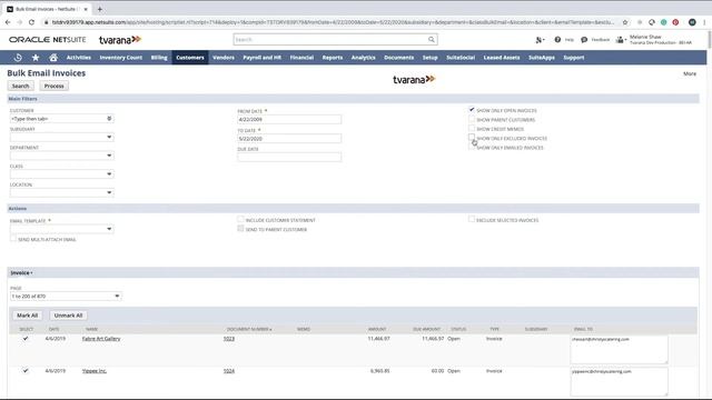 Bulk Email Invoices Suiteapp: Send only open transactions in customer statement смотреть онлайн