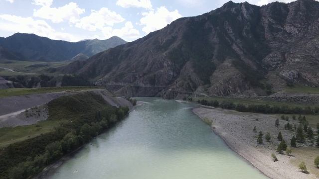Чуйский тракт, река Катунь и слияние Катуни и Чуи