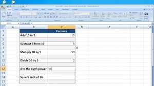 How to enter basic formulas in Excel 2007 (Excel 07-020)