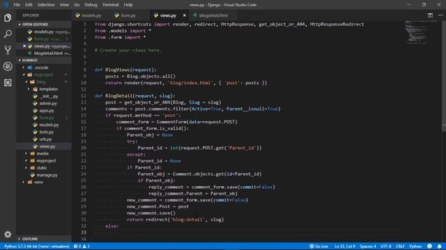 Django-2.2 Part-4 Creating Comment System For Blog Post Tutorial | By Creative web смотреть онлайн