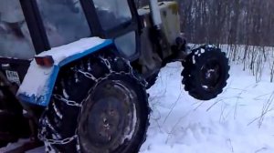 мтз 82 в горку с лесом