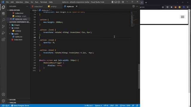 Responsive and Accessible Navigation (HTML, CSS, Vanilla JS)