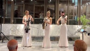 Музыканты на встречу гостей заказать в Москве. 
Скрипка, саксофон, виолончель трио Vitelia show