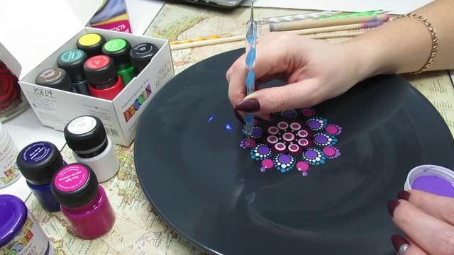 Роспись керамической тарелки! Мастер класс!
