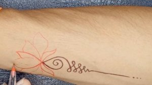 How to make simple design flower tattoo || flower tattoo on hand ||