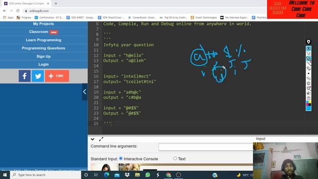 INFYTQ PREVIOUS YEAR|REVERSE STRING WITHOUT REMOVING SPECIAL CHARACTERS FROM IT'S ORIGINAL POSITION