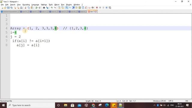 Unbelievable Trick to Remove Duplicates from a Sorted Array Without Any Extra Space - Hindi
