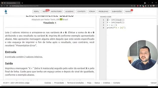 Extremamente Básico - URI ONLINE JUGDE - 1001 - INICIANTE смотреть онлайн
