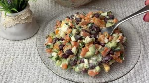 Беру БАНКУ ФАСОЛИ и готовлю потрясающий салат! Вкусный рецепт из простых продуктов!