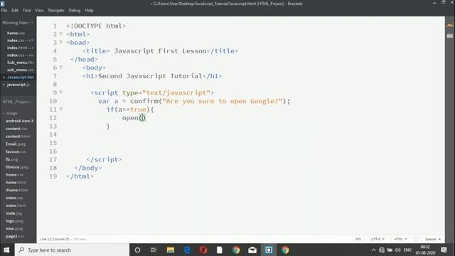 Raise Confirm Dialogue Box in Web Page (Hindi) || JavaScript Tutorial For Beginners in Hindi