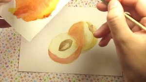 Акварель для начинающих.  КАК НАРИСОВАТЬ ПЕРСИКИ