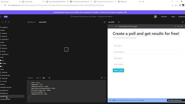 Polling System API Nodejs #codingninjas #javascript #webdevelopment