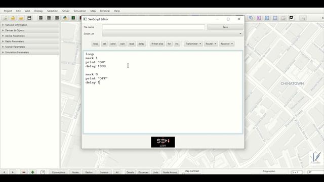 Display Message of LED Status using Python Script in CupCarbon