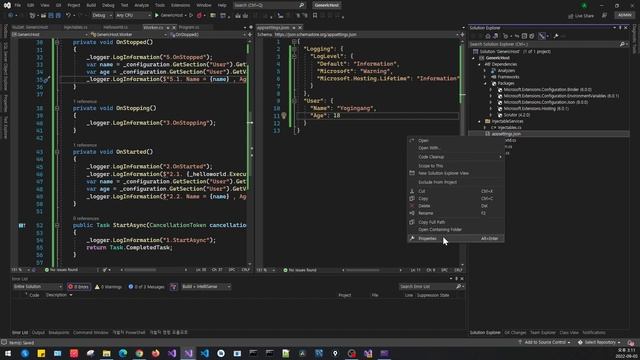 DotNET Modern Console App - Configuration With Json