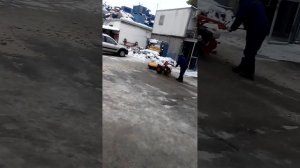 Мотоблок БЕЛАРУС-09Н со щёткой ЩК-1 днём