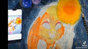 роспись джинсовой , яркая Бакс Бани