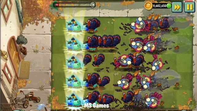 PvZ 2 All Plants Level 1 Power Up Vs Turkey Wrangler Zombie смотреть онлайн