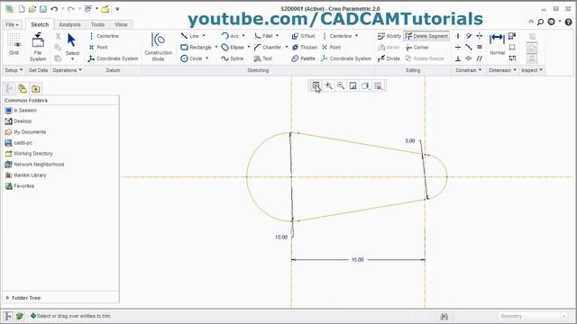 Creo Tutorial for Beginners - 1 | Creo Basics Tutorial | Creo Sketch Tutorial