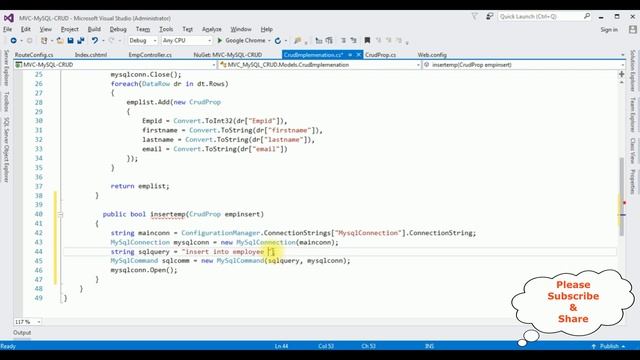 mvc crud mysql phpmyadmin create update delete c#