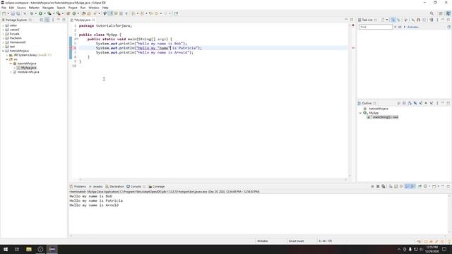 Java 11 programming tutorial - part 1 (starting a new project, variables, console input output)