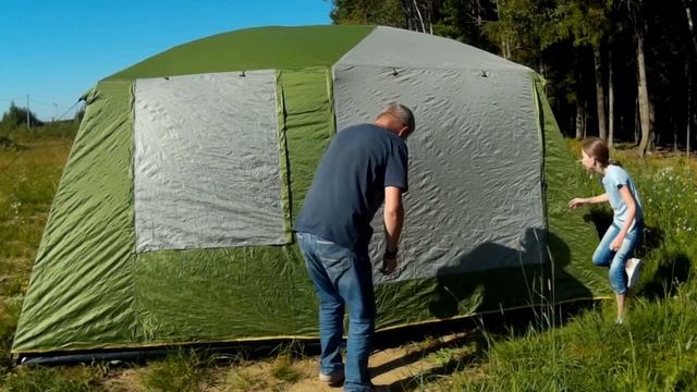 Большая кемпинговая палатка Cabin Dome 10. Обзор.