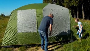 Большая кемпинговая палатка Cabin Dome 10. Обзор.