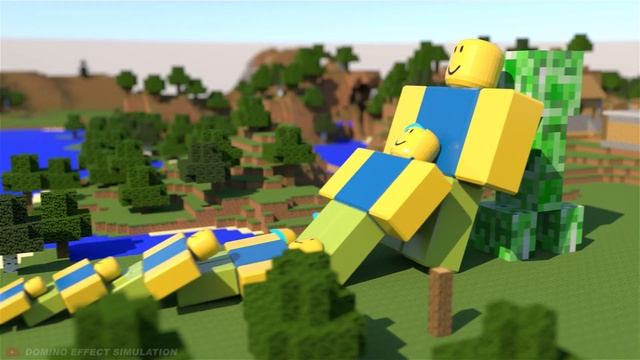 Minecraft vs Roblox - Domino effect - Oddly Satisfying ? смотреть онлайн