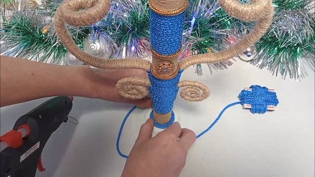 ТРИ ПОДЕЛКИ К НОВОМУ ГОДУ подсвечник,канделябр,венок!? смотреть онлайн