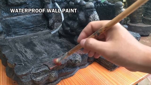 Making Waterfall Aquarium Mini Landscape Stone with Cement + Styrofoam