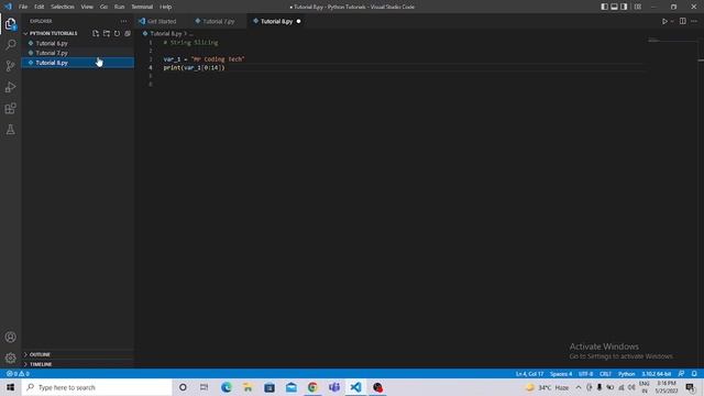 String Slicing in Python | Python Full Course for beginners #8 | Mr. Coding Tech смотреть онлайн