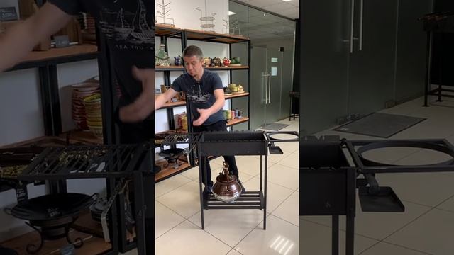 Мангал с решеткой и подказанником смотреть онлайн