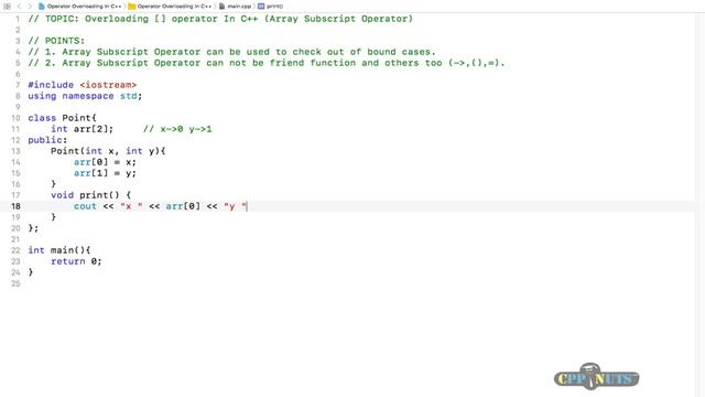 Array Subscript Operator Overloading In C++