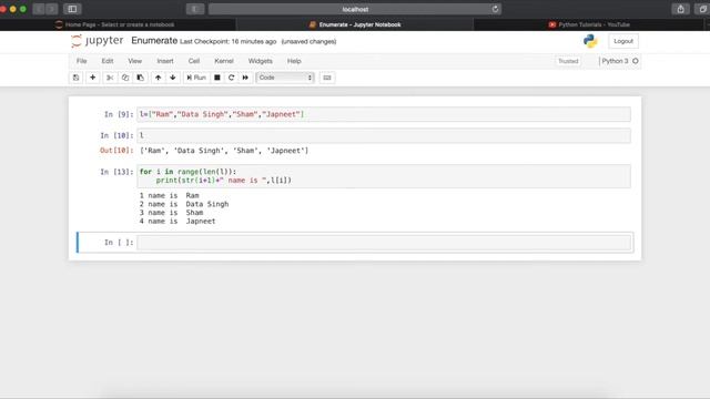 #35 Enumerate Function in Python | Python tutorials in Hindi for Beginners