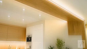 Современное освещение совмещенной кухни гостиной