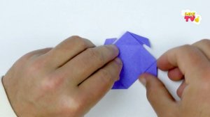 Blow Spinning Top. Easy and funny origami. Simple Paper Craft tutorial