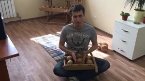 Массажер деревянный роликовый для спины Древмасс. Мини-массажер можно брать в дорогу, на работу