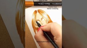 Fashion sketch tutorial by ZEYNEP DENIZ-marker rendering/female fashion face