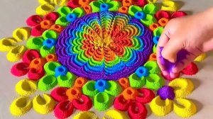 ASMR: дизайн из цветного песка с цветами, расслабляющее видео и звуки